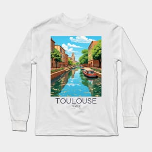 A Pop Art Travel Print of Toulouse - France Long Sleeve T-Shirt